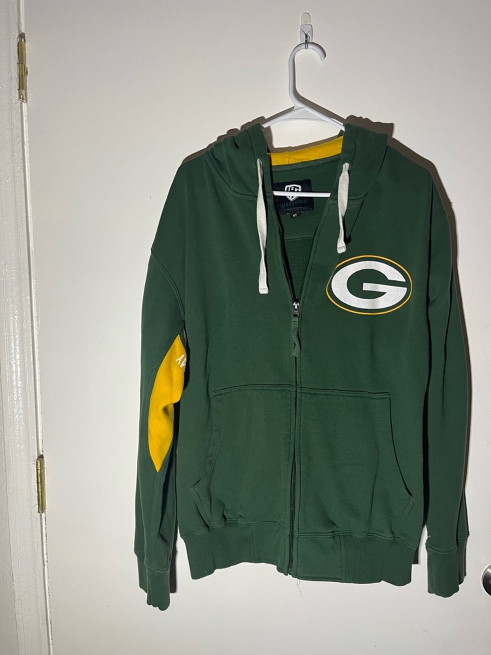 Green Bay Packers Green Full-Zip Hoodie with Yellow Accents